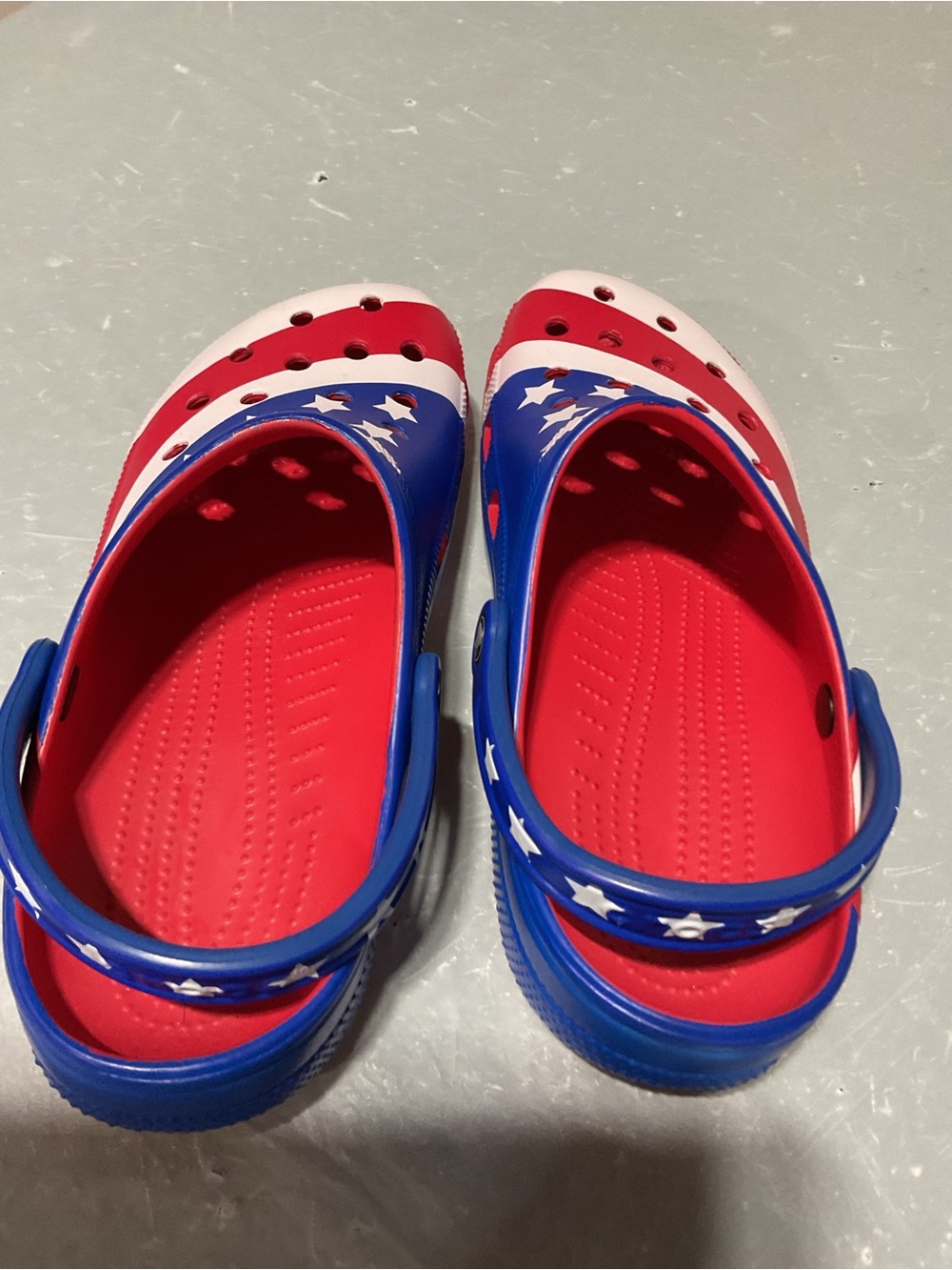 CROCS Stars & Stripes Red White Blue Clog Sneakers - Picture 4 of 6